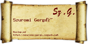 Szuromi Gergő névjegykártya